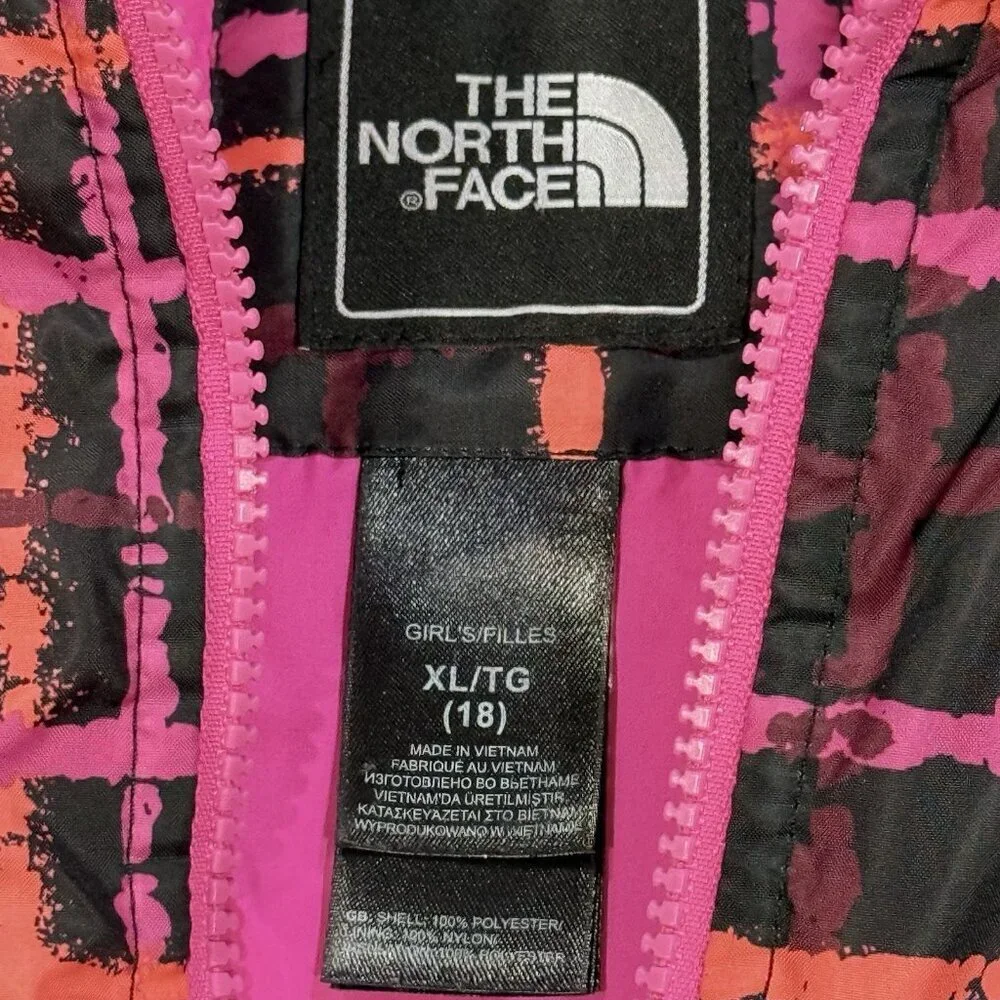 The North Face Zoe Girls Size XL Pink Plaid CA33 Triclimate Inner Jacket